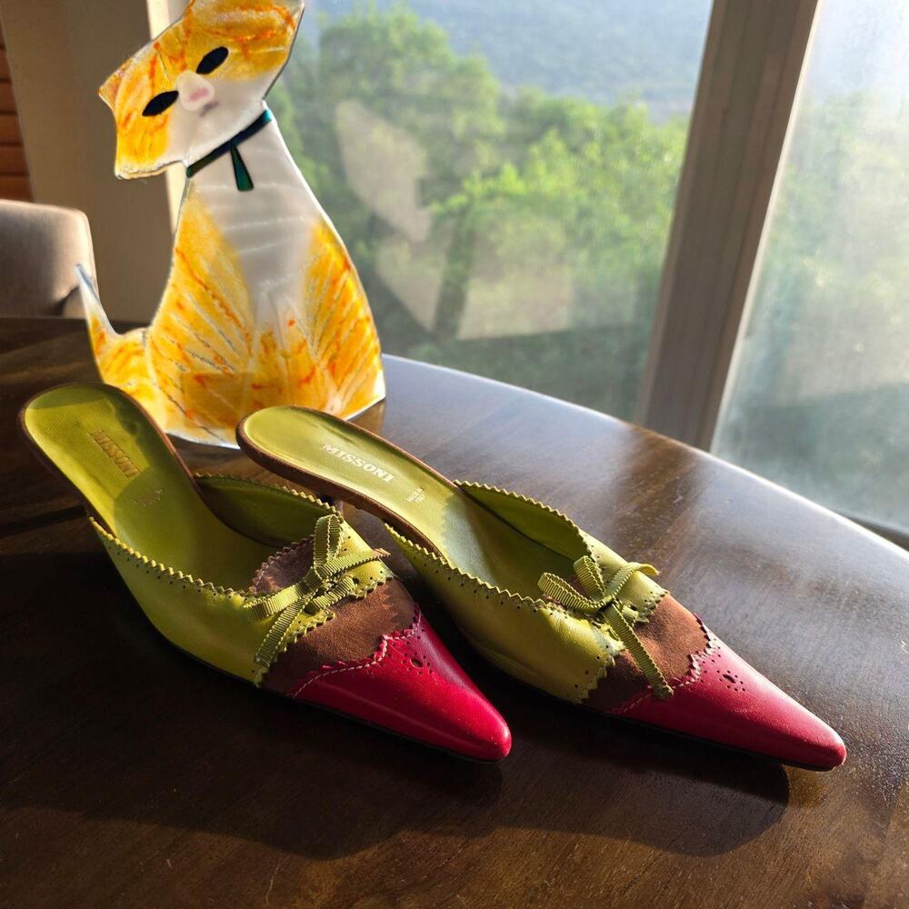 Missoni vintage colorblock kitten heels